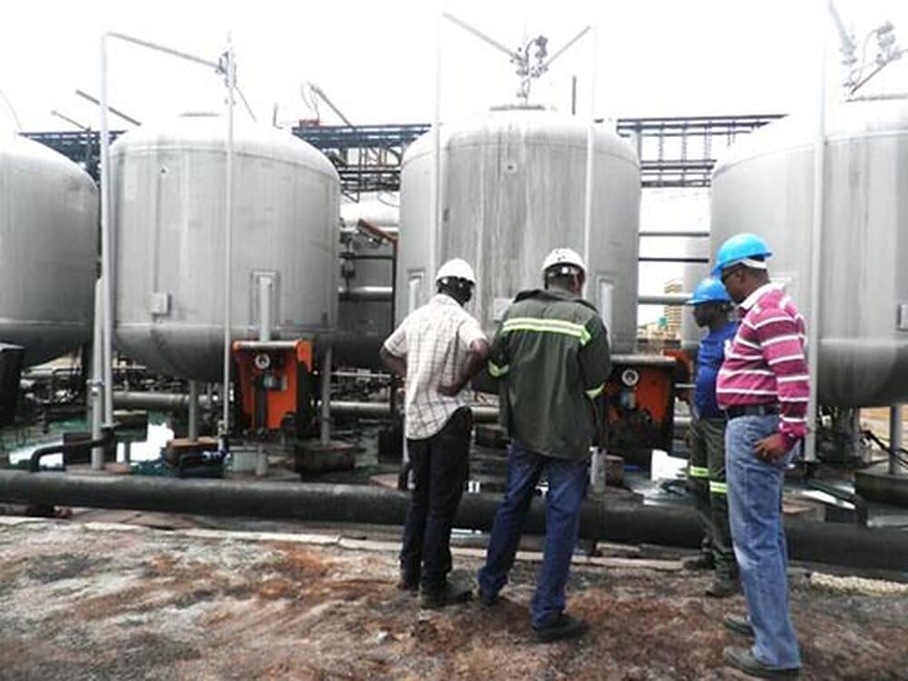 EWES technicians at a treatment plant