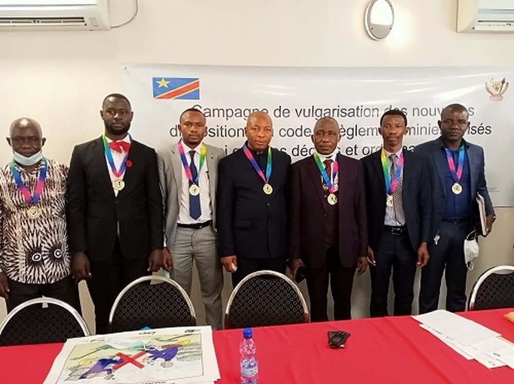 Participants in an awareness campaign on the mining code